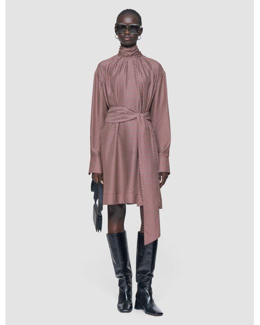 Joseph Pink Agata Printed Silk Blend Dress