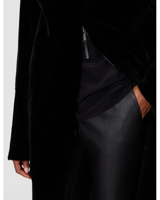 Joseph Black Caspian Soft Shearling Reversible Coat