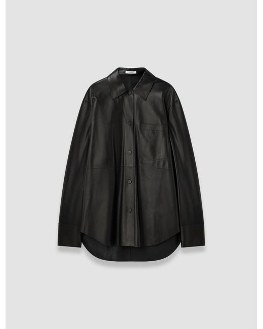 Joseph Black Penna Soft Nappa Leather Overshirt