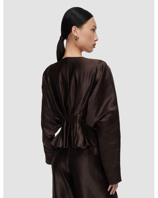 Joseph Black Eris Silk Linen Blend Blouse