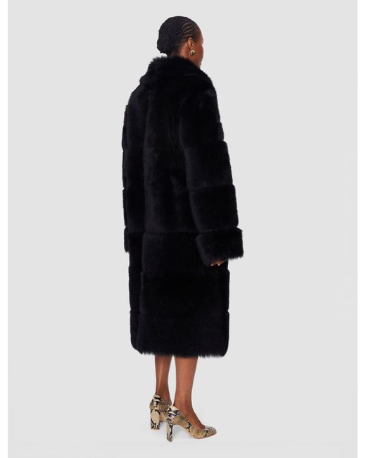 Joseph Black Elektra Long Hair Shearling Coat