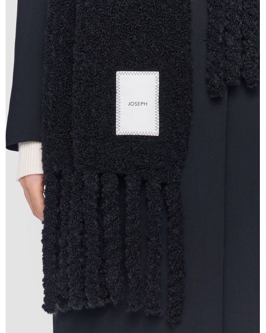Joseph Black Bouclé Knit Scarf