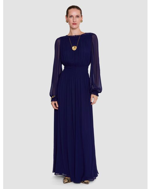Joseph Blue Olivia Viscose Crinkle Dress
