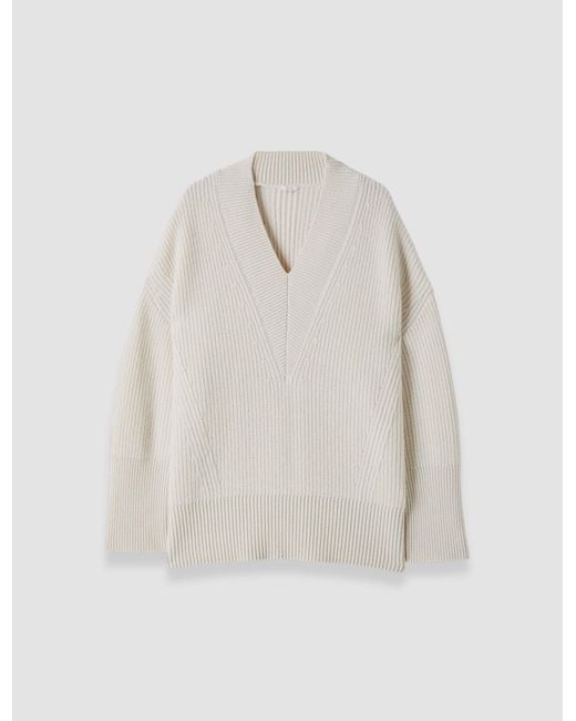 Joseph White Noel Fisherman Rib Cashmere Jumper