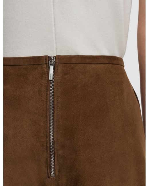 Joseph Natural Helius Light Suede Skirt