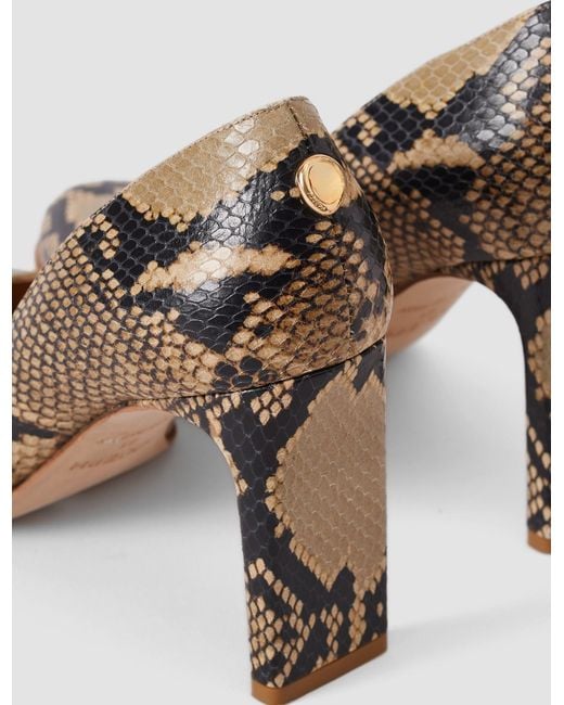 Joseph Natural Alette Snake Print Leather Heeled Pumps