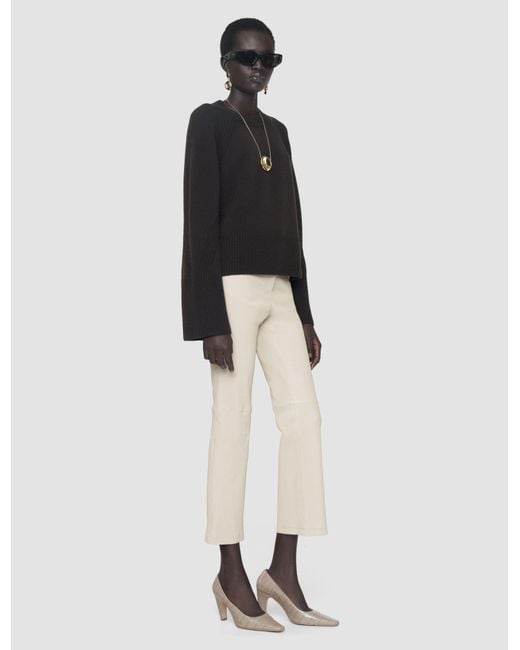Joseph White Duke Leather Stretch Trousers