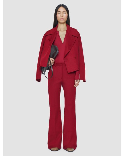 Joseph Red Tafira Gabardine Stretch Trousers