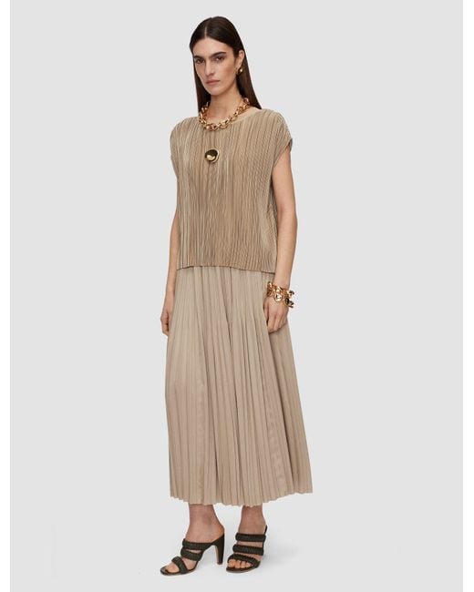 Joseph Natural Cedre Pleated Satin Top