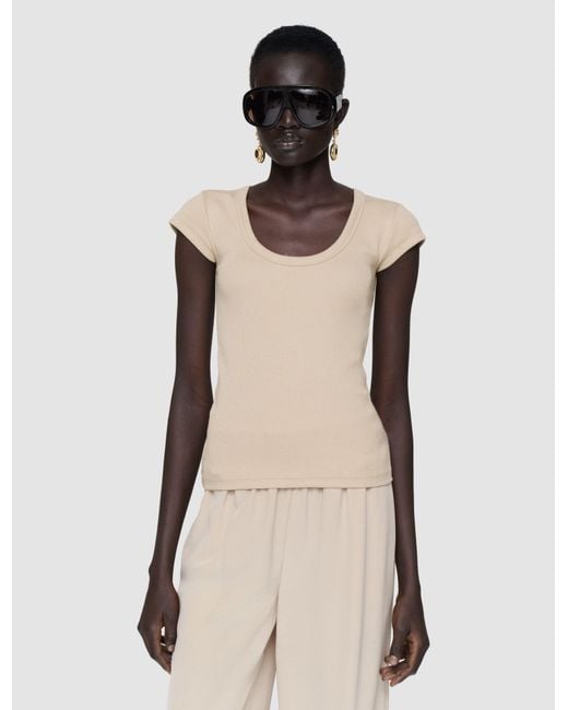 Joseph Natural Saba Cotton Rib Top