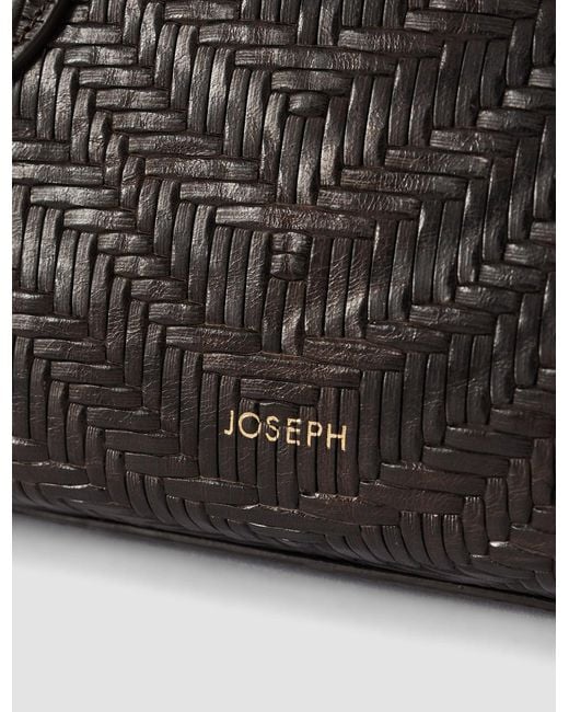 Joseph Black Mini Loaf Woven Leather Bag