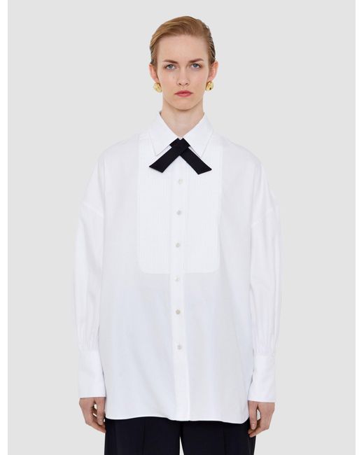 Joseph White Ferrus Tuxedo Cotton Shirt
