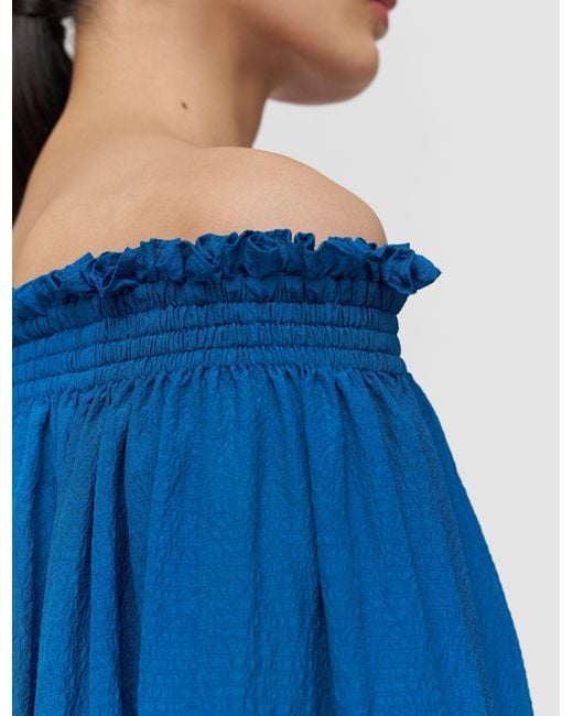 Joseph Blue Emi Textured Silk Top