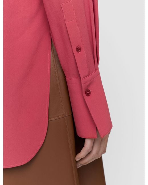 Joseph Red Joe Crepe De Chine Silk Blouse