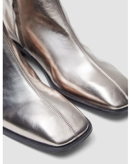 Joseph Metallic Leather Ankle Boots