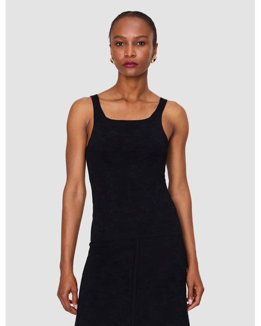 Joseph Black Joann Leopard Jacquard Milano Tank Top