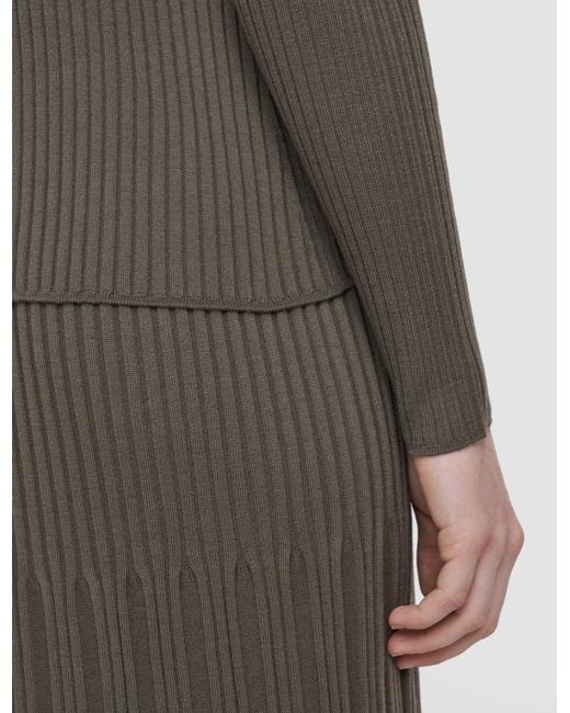 Joseph Green Merino Rib Knit Polo Top