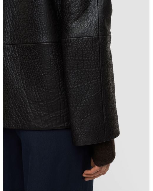 Joseph Blue Barbs Pebble Leather Jacket