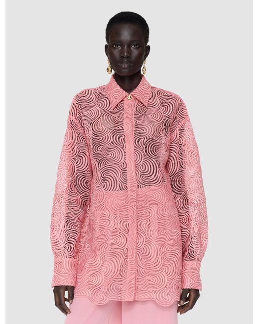 Joseph Pink Nyla Corded Lace Blouse