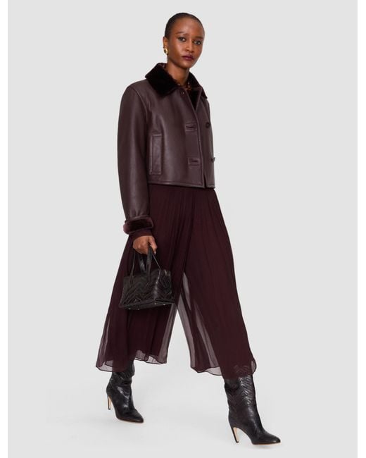 Joseph Purple Ale Silk Chiffon Trousers