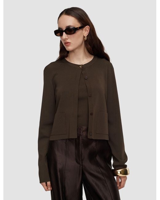 Joseph Black Artemis Light Viscose Knit Cardigan