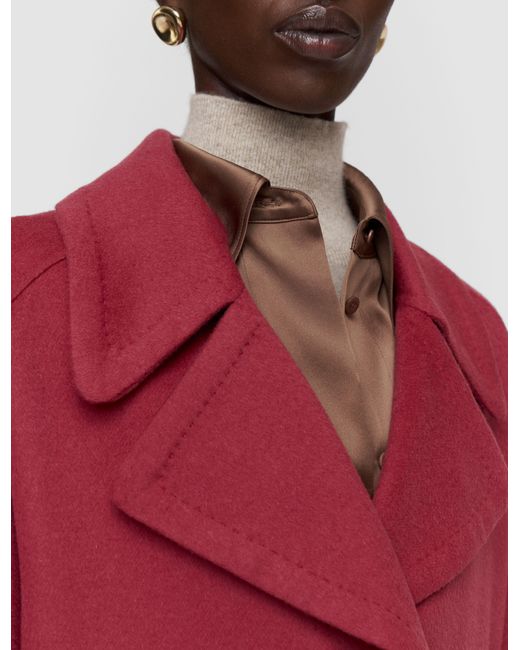 Joseph Red Spencer Double Face Cashmere Coat