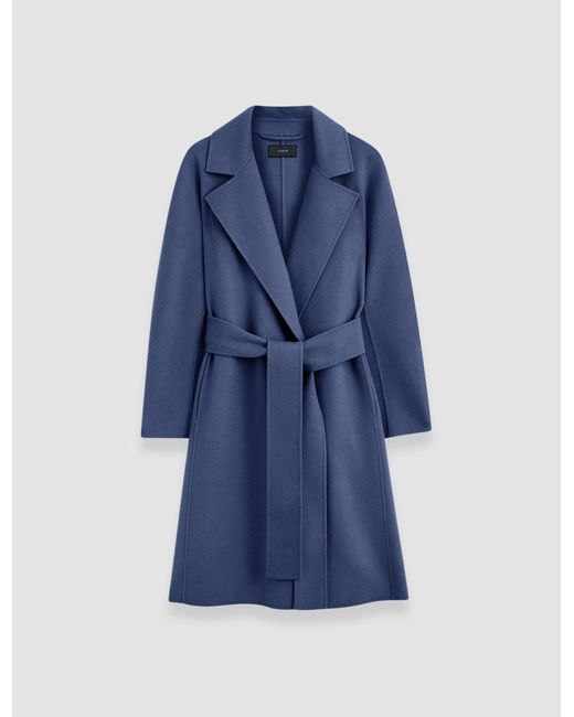 Joseph Blue Costa Double Face Cashmere Coat