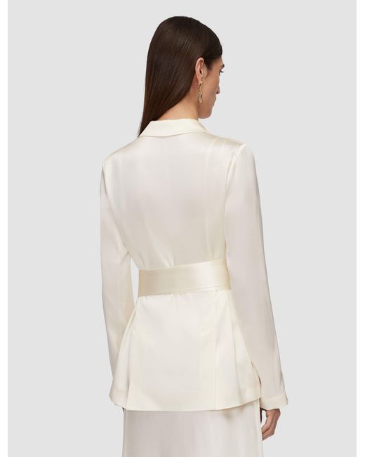 Joseph White Archer Silk Satin Jacket
