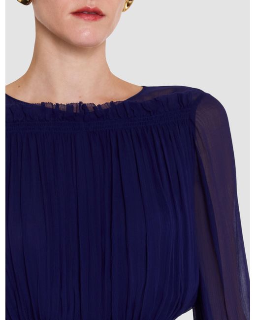 Joseph Blue Olivia Viscose Crinkle Dress