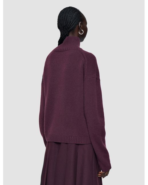 Joseph Purple Luxe Cashmere High Neck Jumper