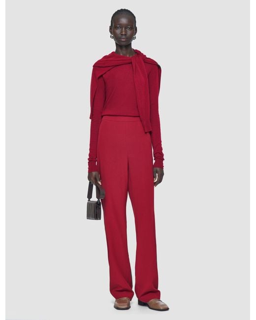 Joseph Red Sahel Crepe De Chine Silk Trousers