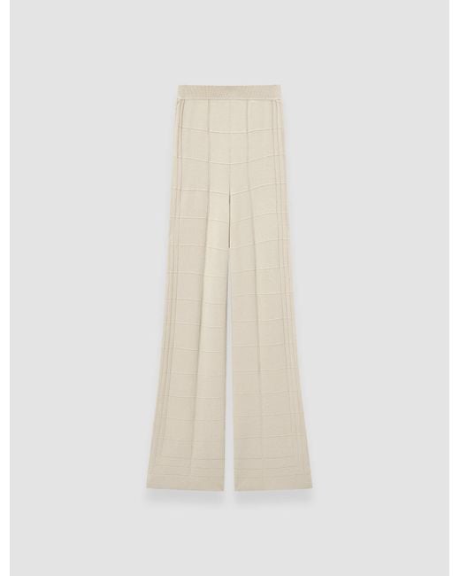 Joseph White Viscose Grid Knit Trousers