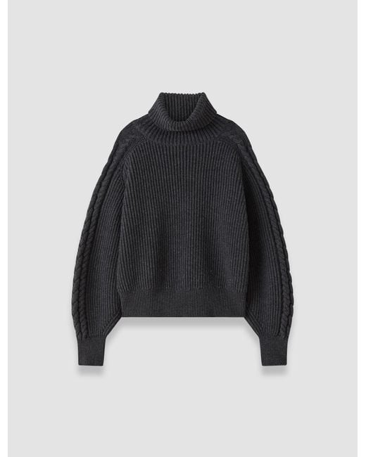 Joseph Black Alodina Merino Wool Knit Jumper