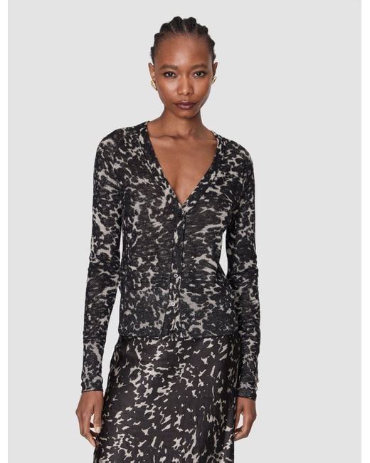 Joseph Black Aisha Cashair Jacquard Cardigan