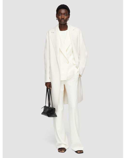 Joseph White Double Face Cashmere Cenda Long Coat