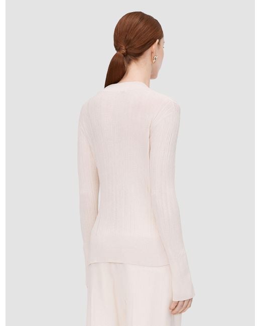 Joseph White Jardin Silk Cotton Rib Jumper