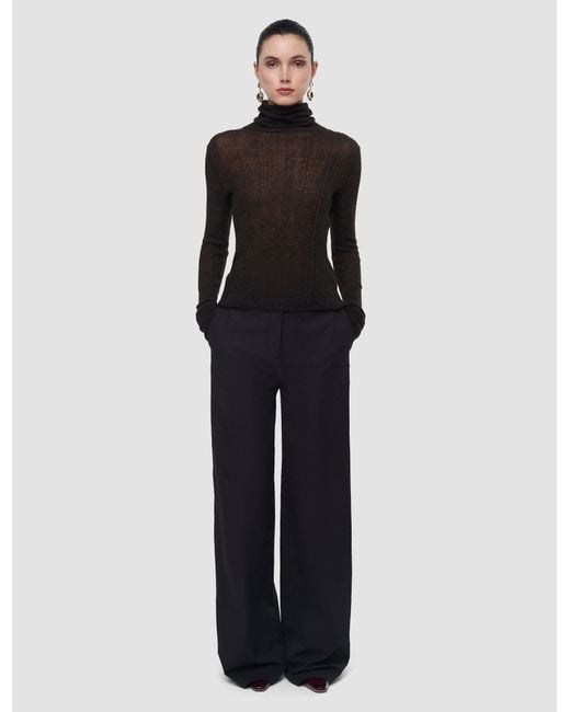 Joseph Black Molony Sheer Wool Rib Jumper