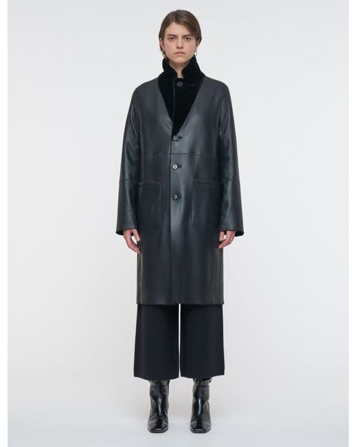 Joseph Blue Britanny Reversible Soft Shearling Coat