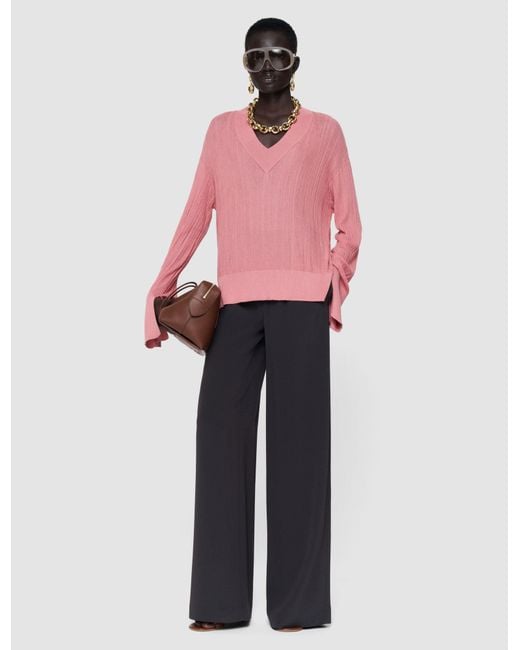Pull Jardin En Côte Coton Soie Joseph en coloris Pink
