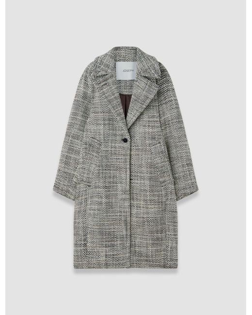 Joseph Gray Florent Crosshatch Virgin Wool Coat