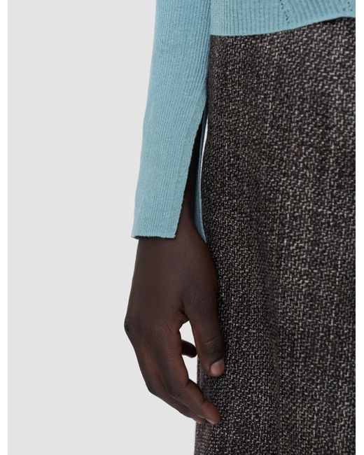 Top Harti En Maille De Lin Mélangé Joseph en coloris Blue