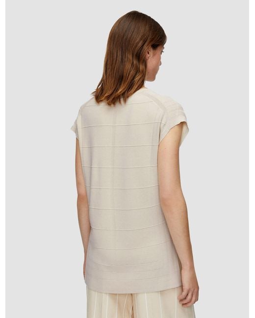 Joseph Natural Viscose Grid Knit Top
