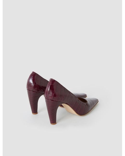 Joseph Pink Zina Croc Leather High Heel Shoes