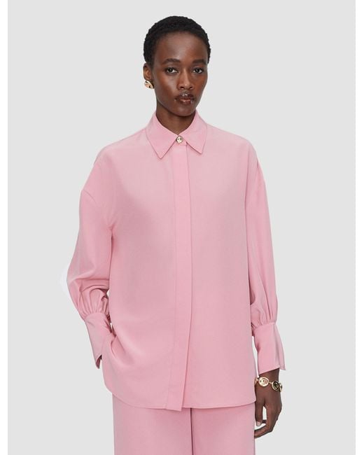 Joseph Pink Camilia Satin Twill Blouse