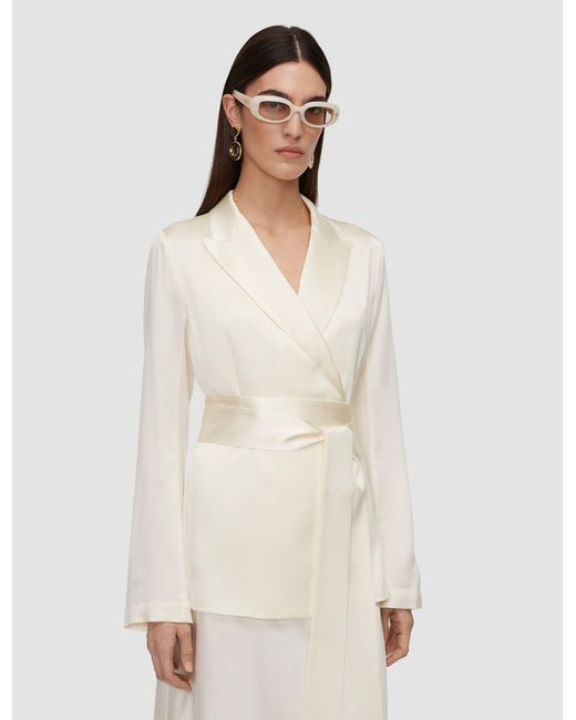 Joseph White Archer Silk Satin Jacket