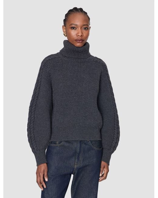 Joseph Black Alodina Merino Wool Knit Jumper