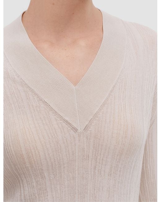Joseph White Jardin Silk Cotton Rib Jumper