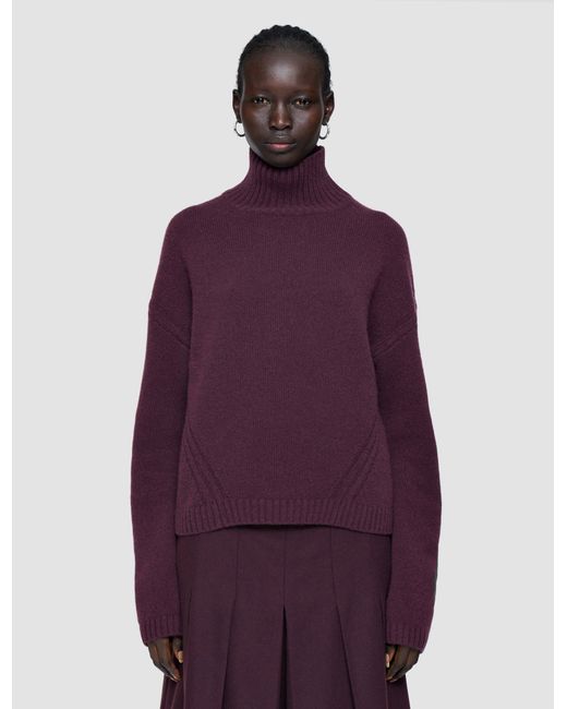 Joseph Purple Luxe Cashmere High Neck Jumper