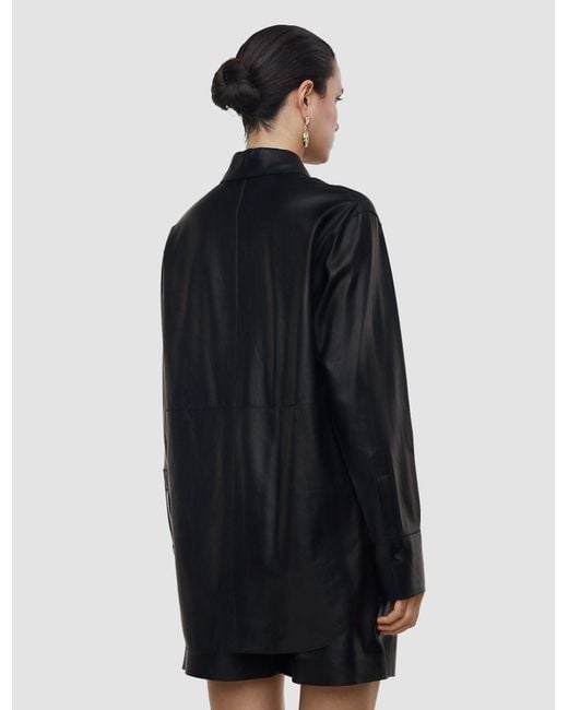 Joseph Black Penna Soft Nappa Leather Overshirt