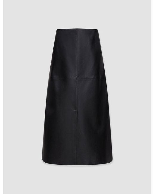 Joseph Black Nappa Leather Sidena Skirt